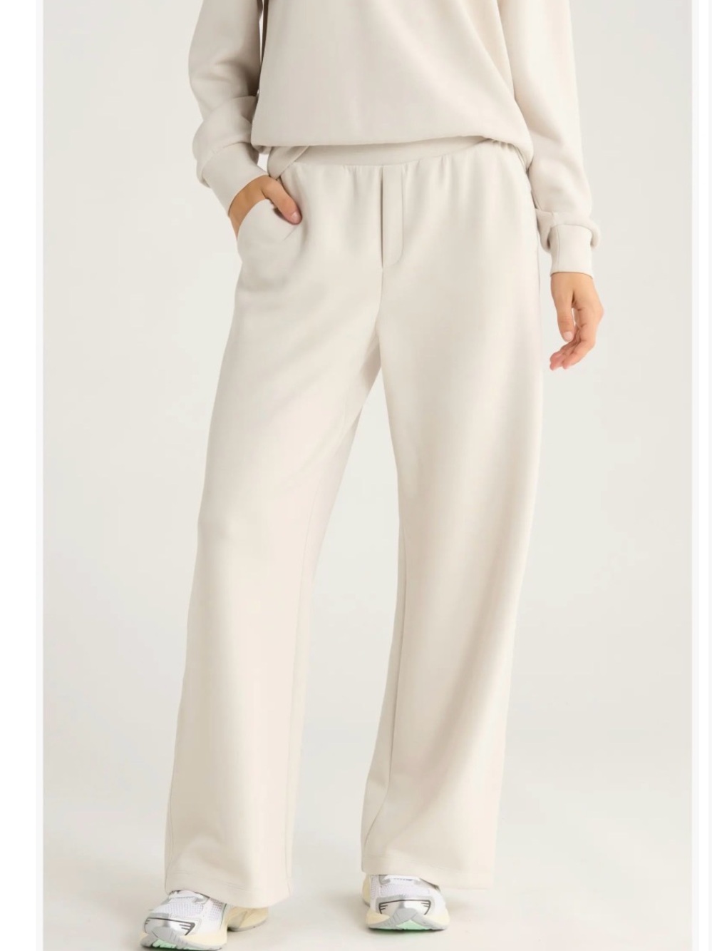 Zella Ultra Soft High Waist Straight Leg Pants Small Grey Moonbeam